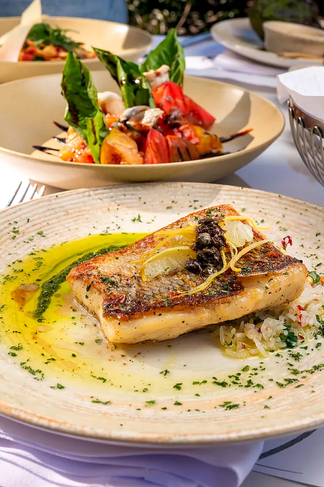 Pesca del día con salsa de cítricos