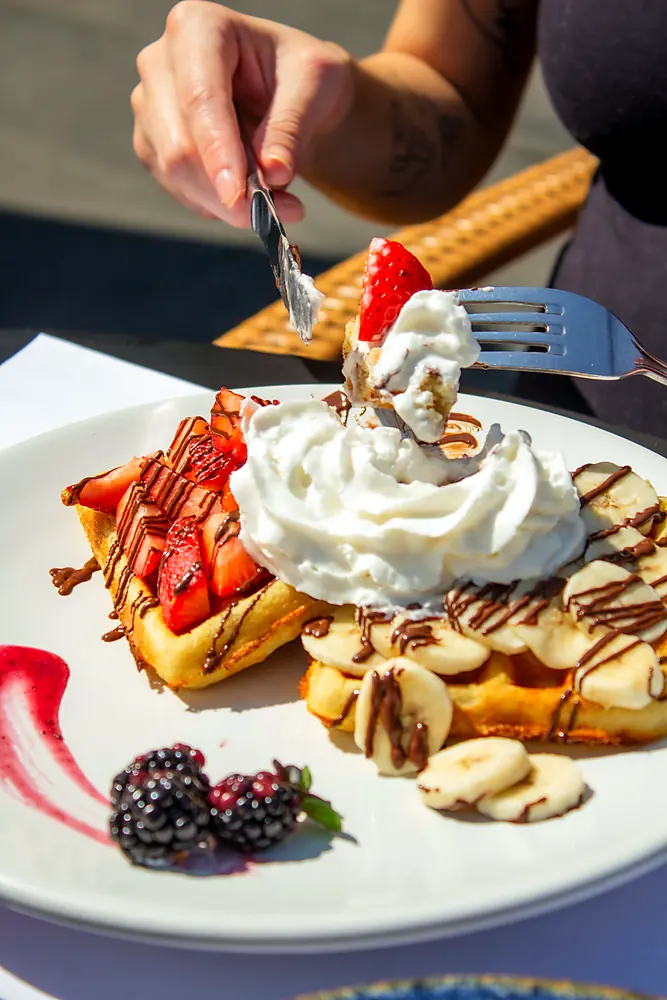 Waffles con frutos rojos