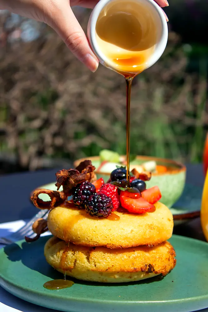 Waffles con frutos rojos